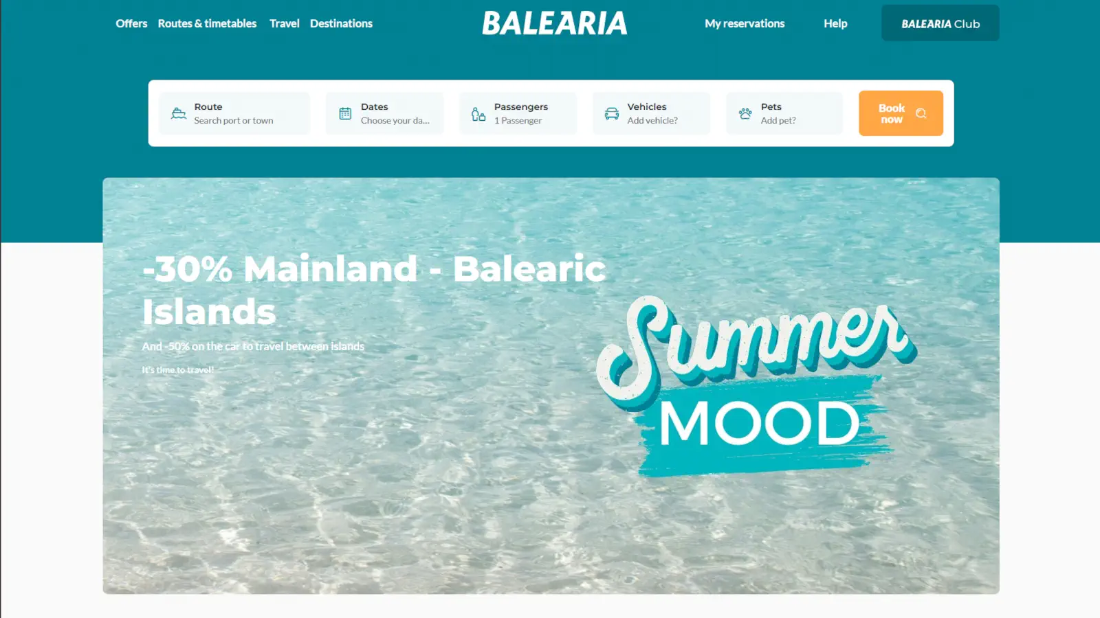 Balearia Summer Mood - bis zu 50% Rabatt auf Balearen-Fähren.