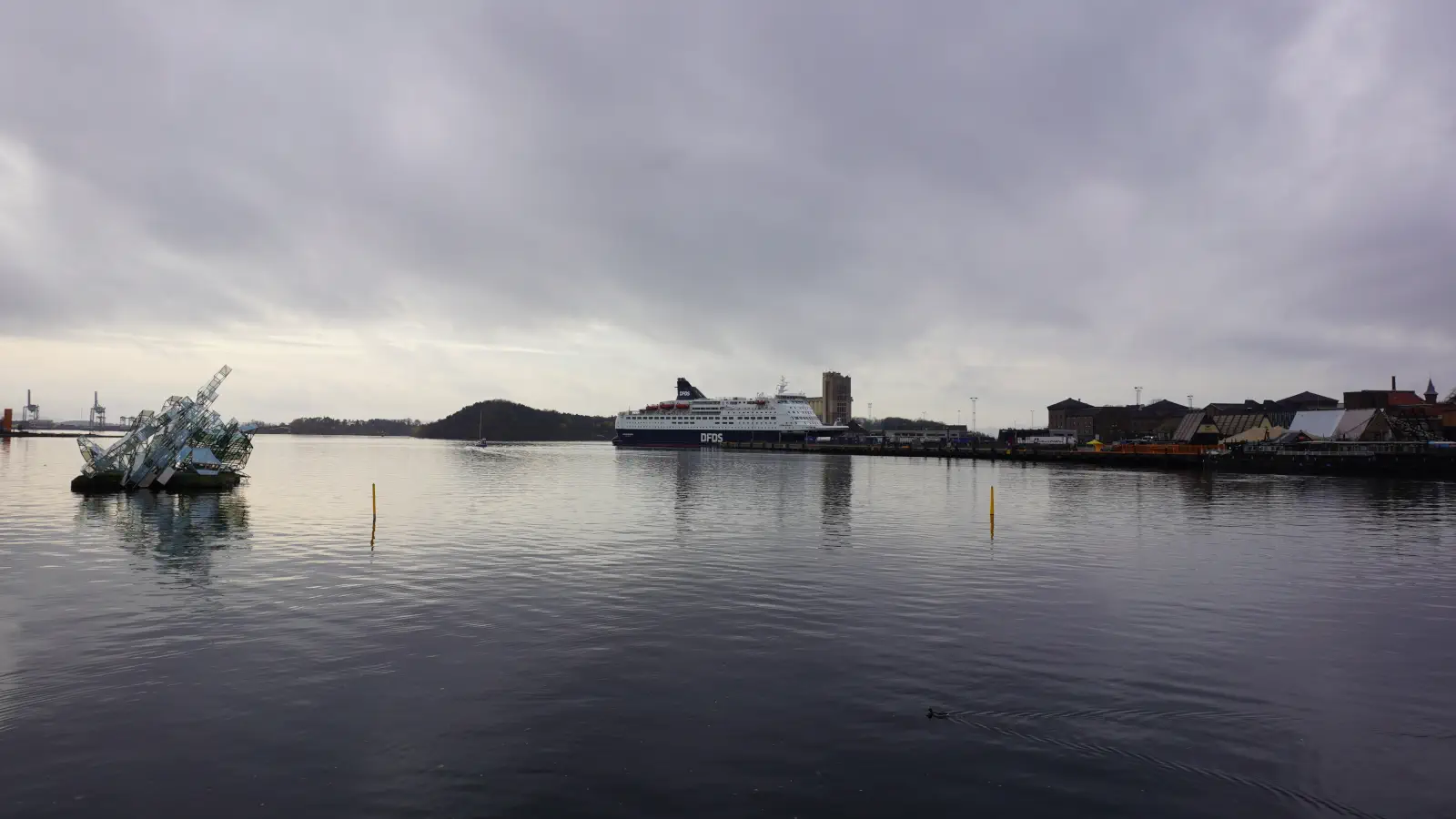 Die DFDS-Fähre Crown Seaways am Fähranleger in der norwegischen Hauptstadt Oslo.