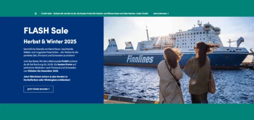 Finnlines Flash Sale im September 2025 mit Rabatt auf Fährtickets nach Finnland und Schweden.