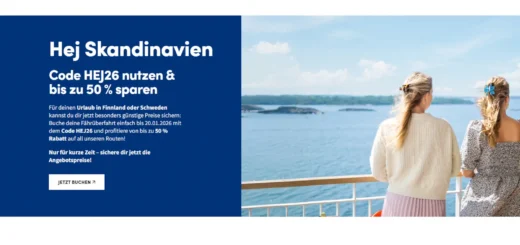 Finnlines Hej 2026 Frühbucherangebot - bis zu 55% Rabatt