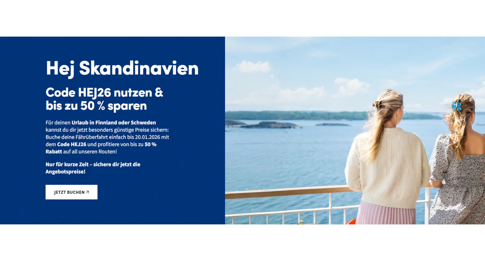 Finnlines Hej 2026 Frühbucherangebot - bis zu 55% Rabatt