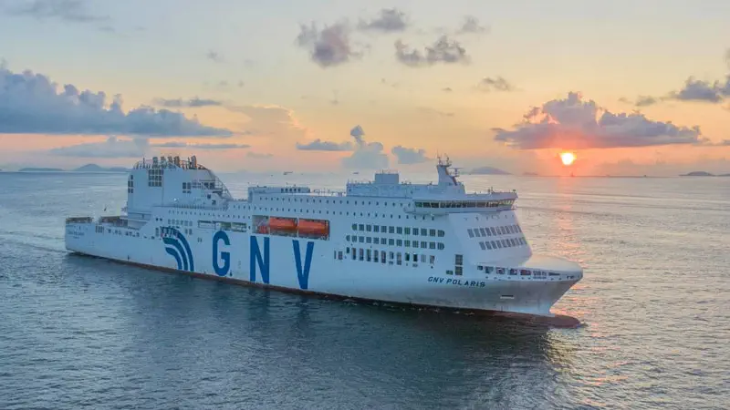 GNV Fähre Polaris bei einer Erprobungsfahrt.