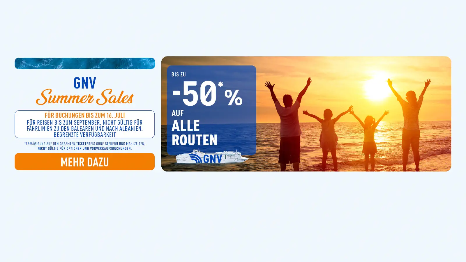 GNV Summer Sale mit bis zu 50% Rabatt auf Fähren nach Sardinien und Sizilien.