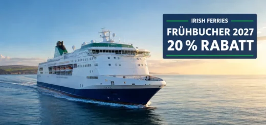 Irish Ferries bietet 20% Frühbucherrabatt für die Fähren von Frankreich nach Irland in 2027.