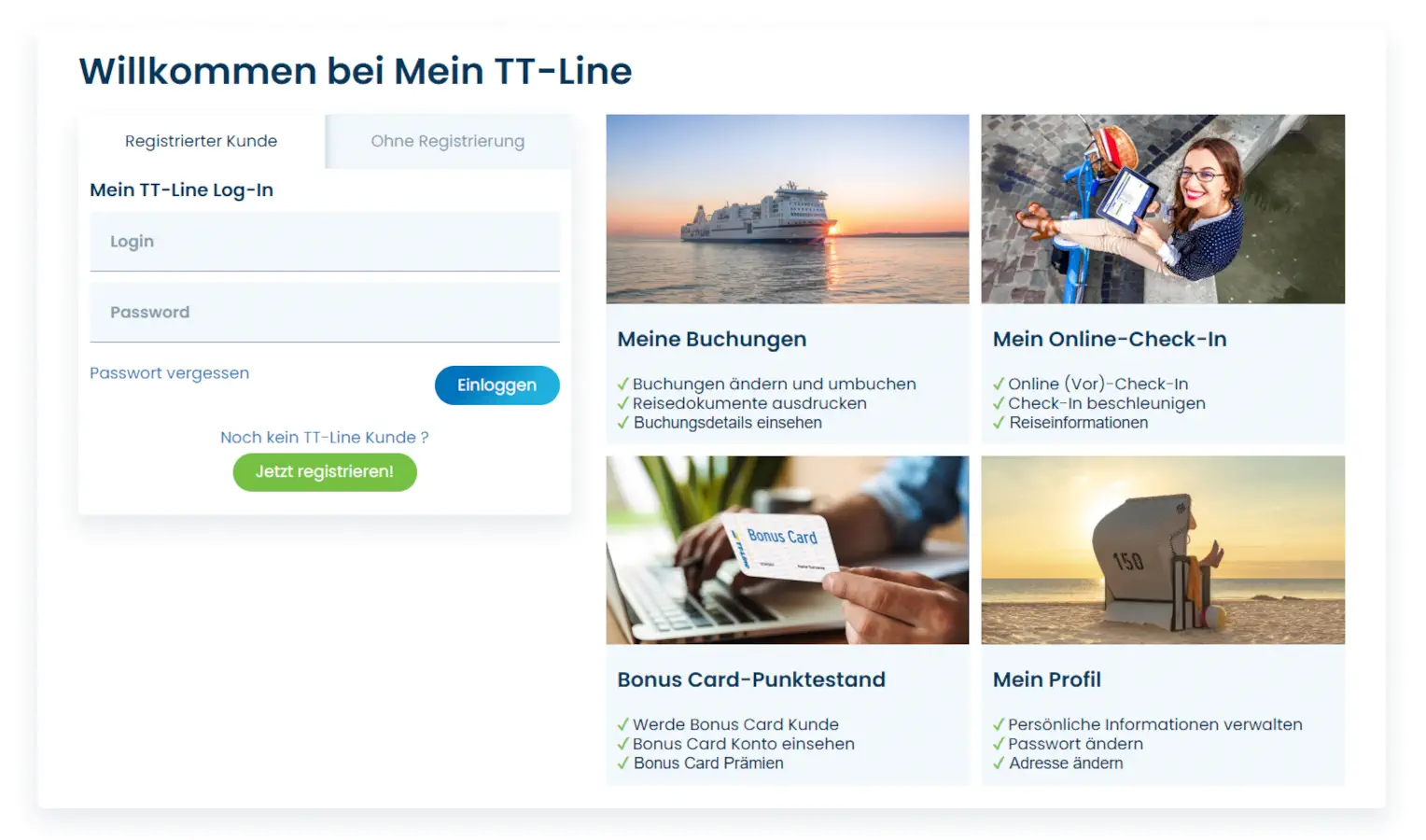 Mein TT-Line Login