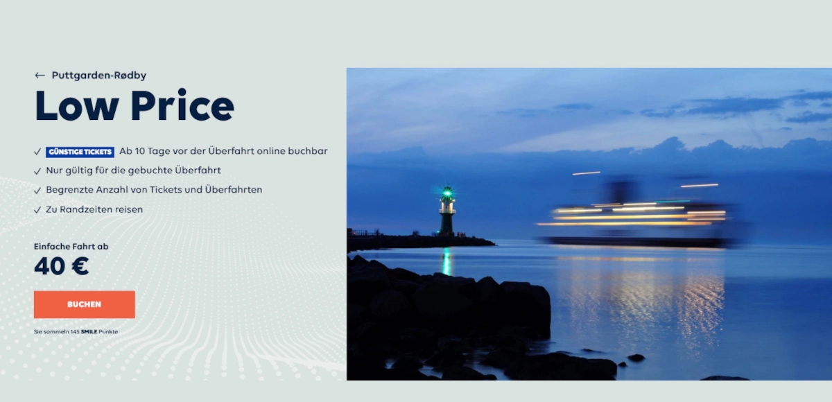 Scandlines Low Price Ticket - ab 40€ mit der Fähre nach Dänemark & Schweden reisen