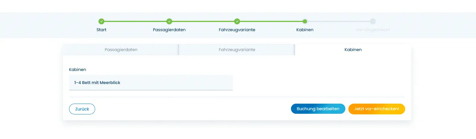 My TT-Line Online Check-In - Välj hytt