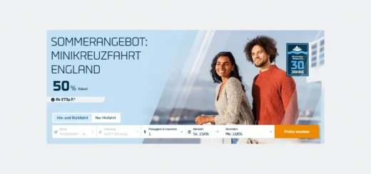 Das DFDS-Sommerangebot: 50 % Rabatt auf die Minikreuzfahrt von Amsterdam nach Newcastle.