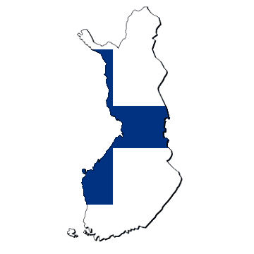 Karte und Flagge von Finnland