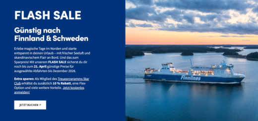 Finnlines Flash Sale 2026 mit Rabatt auf Fährtickets nach Finnland und Schweden.