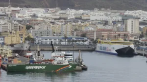 Fred. Olsen Express Fähre Bentago Express im Hafen von Las Palmas, Gran Canaria.