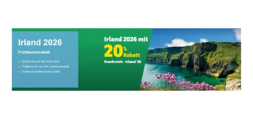 Irish Ferries Frühbucherangebote 2026 mit 20% Rabatt.