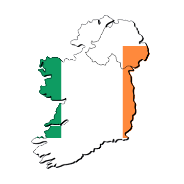 Map and flag of Ireland
