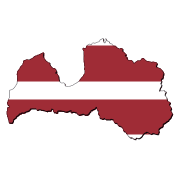 Karte und Flagge von Lettland