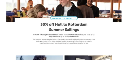 P&O Ferries Sommerreisen Angebot mit 30% Rabatt.