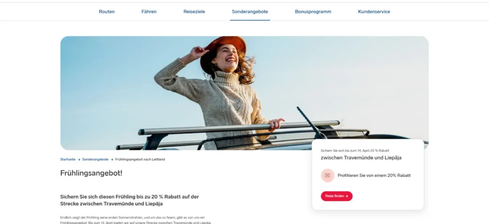 Stena Line Frühlingsangebot mit 30% Rabatt nach Lettland