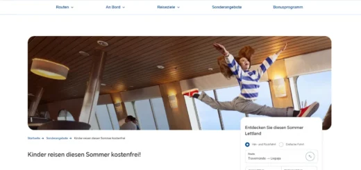 Mit Stena Line reisen Kinder auf der Fähre nach Lettland kostenlos.