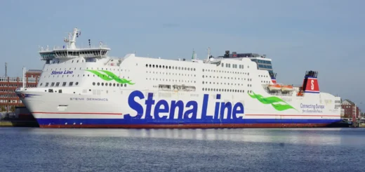 Die Stena Line Fähre Stena Germanica am Fährterminal in Kiel.