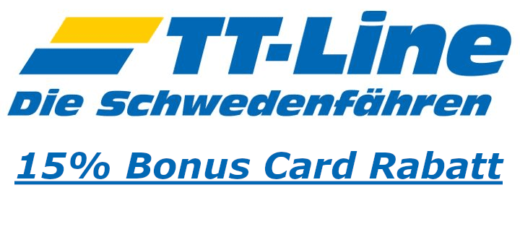 TT-Line Bonus Card Rabatt - 15% Nachlass auf SMART und FLEX Tarife